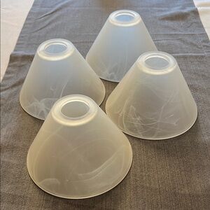 4 Alabaster Glass 7” Diameter Frosted Cone Shade with 1-5/8in Hole